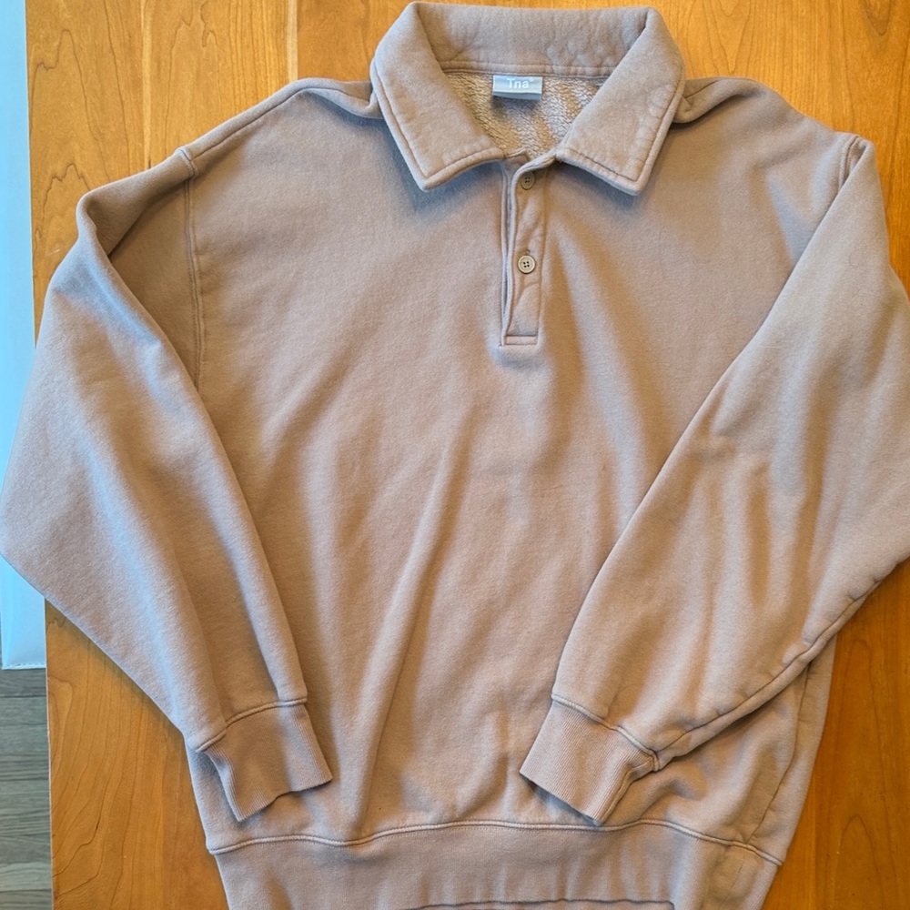 Aritzia TNA Polo Collar Cozy Fleece Pullover